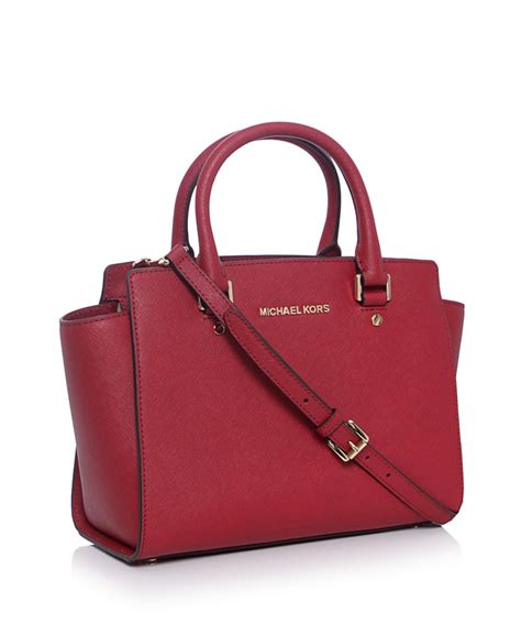 michael kors selma medium messenger red|michael kors selma medium satchel.